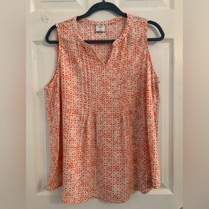 Croft & Barrow Women’s Coral Patterned sleeveless Blouse. Size XL $10